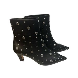 Jessica Simpson Viviana Black Studded Pointed Toe Ankle Boots Women's Size 7M